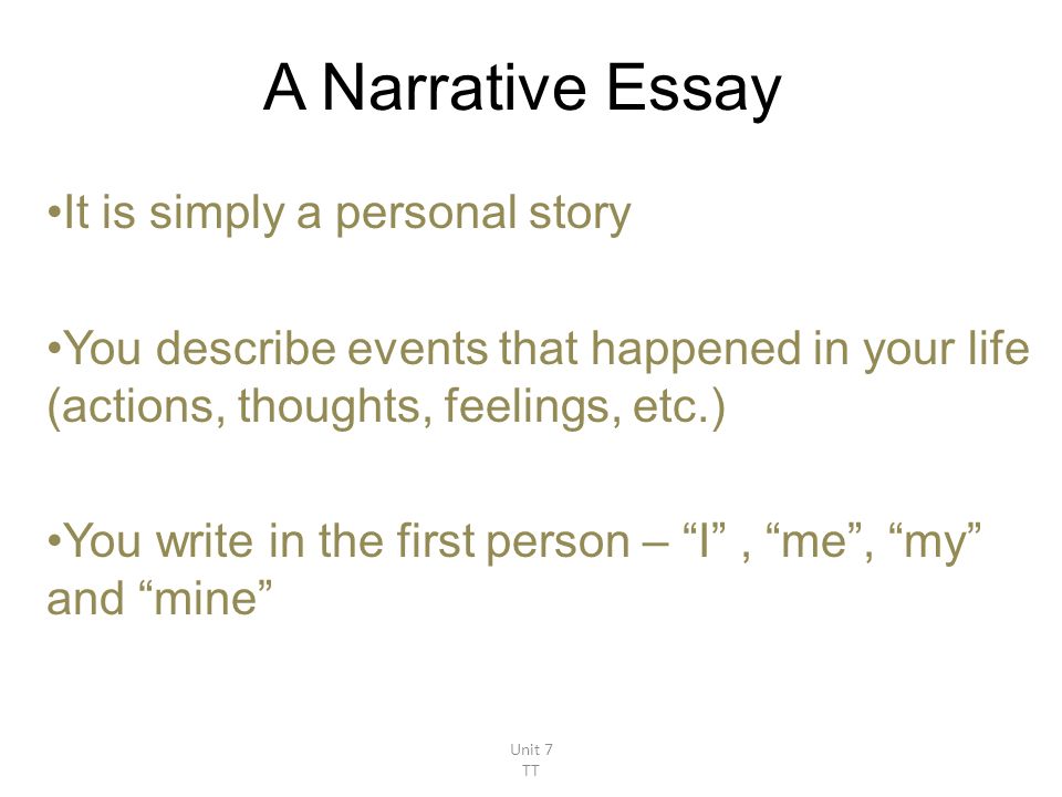 Writing a Narrative Essay - PowerPoint PPT Presentation